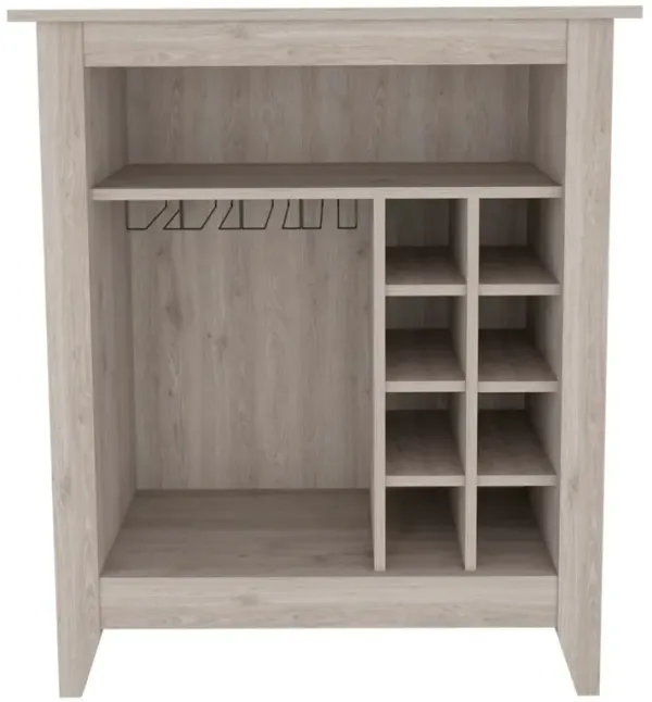 DEPOT E-SHOP Mojito Bar Cabinet, Six Built-in Wine Rack, One Open Drawer, One Open Shelf, Light Gray