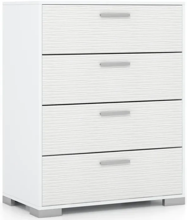4 Drawer Storage Cabinet with Metal Legs Handles with Anti-Toppling Devices