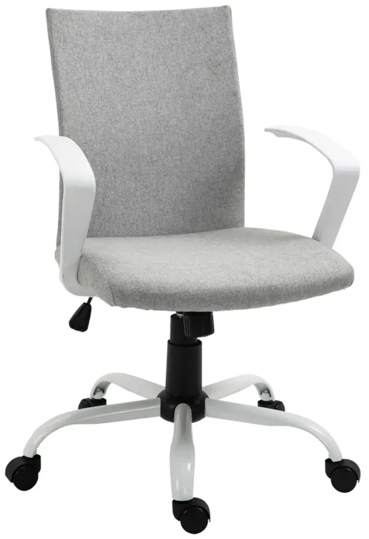 Light Grey/White Office Seat: Mid Back Chair with Rocking Function