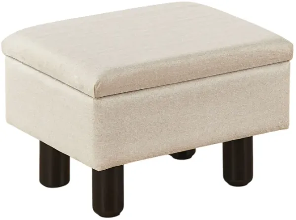 Footstool Ottoman Compact Upholstered Rest for Living Room & Bedroom