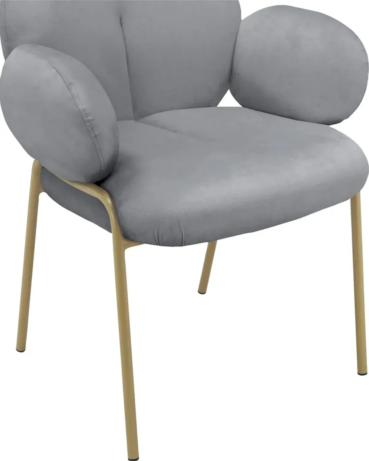 Ren Home Sanna Glamorous Accent Chairs with Soft Teddy Cushion and Gold Legs Set of 2