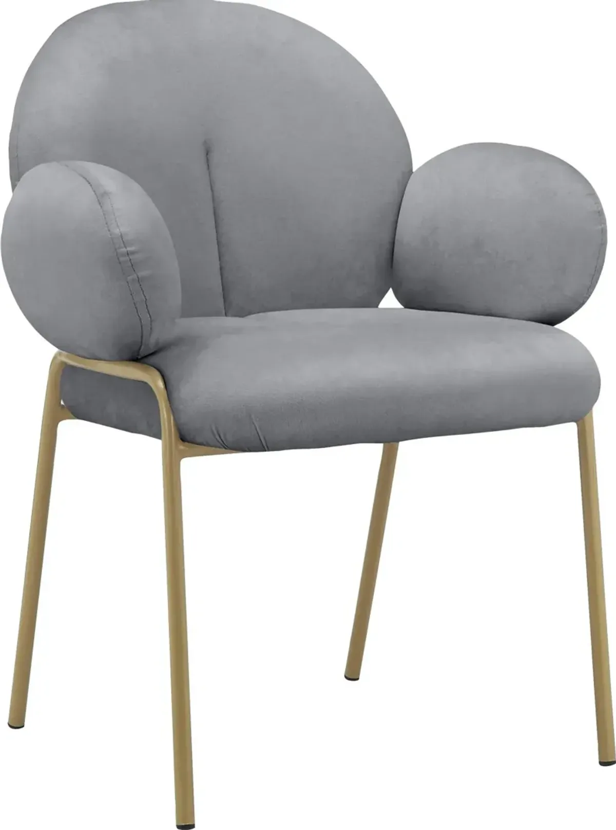 Ren Home Sanna Glamorous Accent Chairs with Soft Teddy Cushion and Gold Legs Set of 2