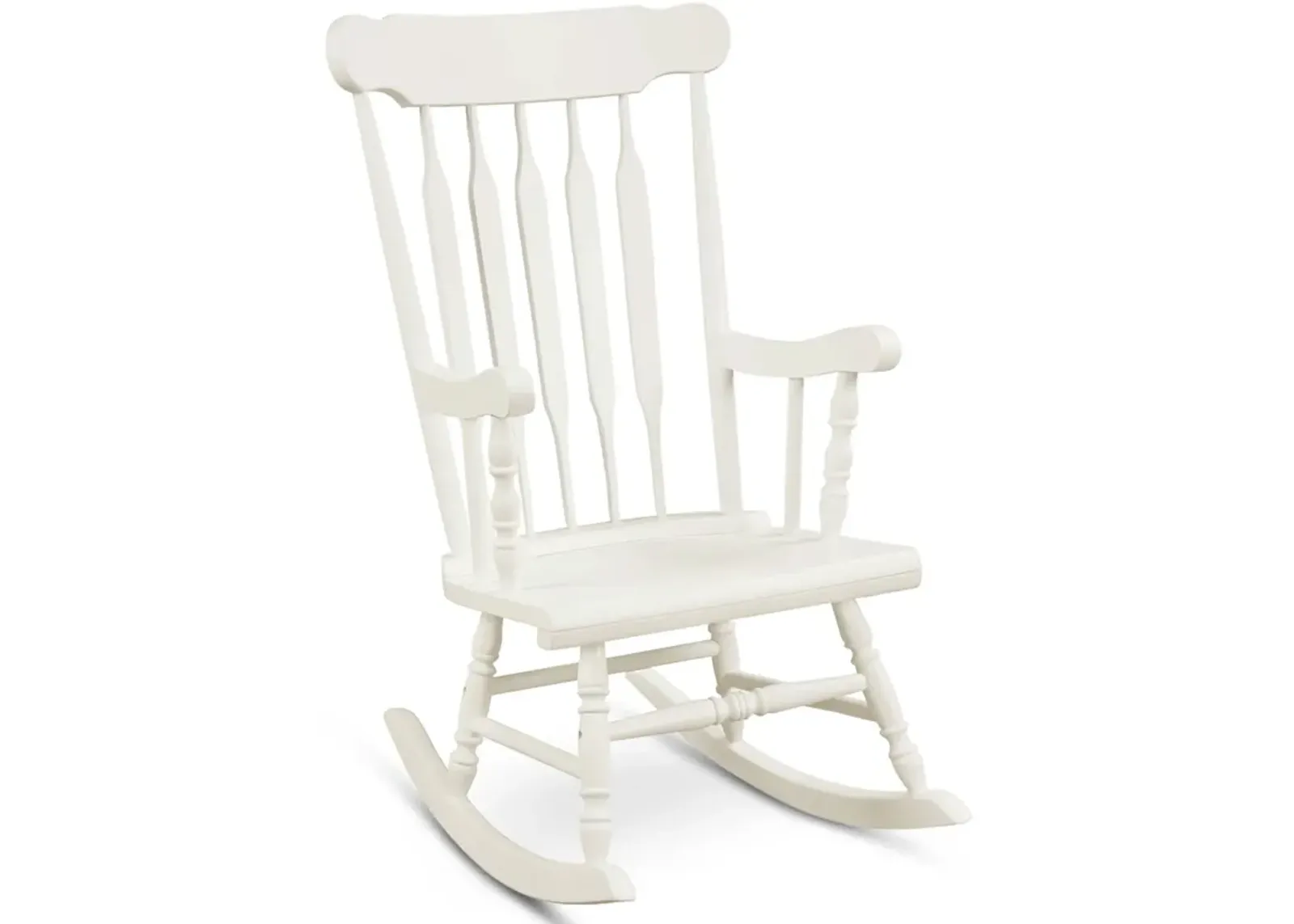 Rocking Chair with Solid Wooden Frame for Garden and Patio