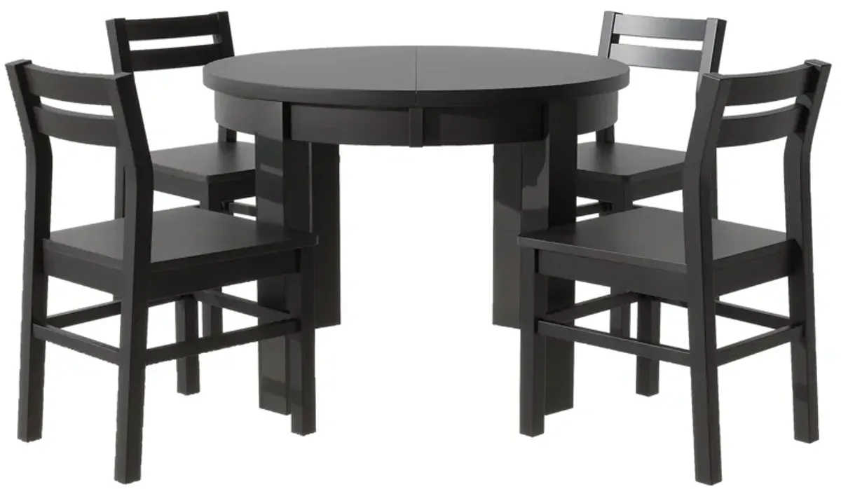 Merax Farmhouse 5-Piece Extendable Dining Table  Chairs Set