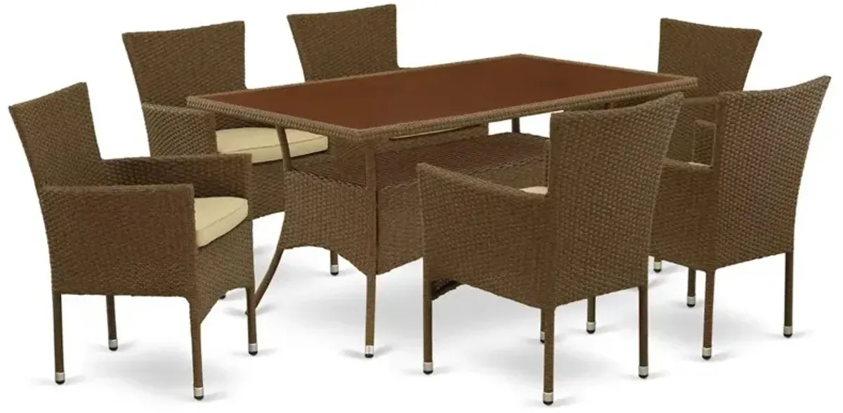 Wicker Patio Set Brown