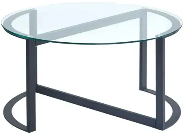 Gracie Mills Tiffany Contemporary Round Glass Coffee Table