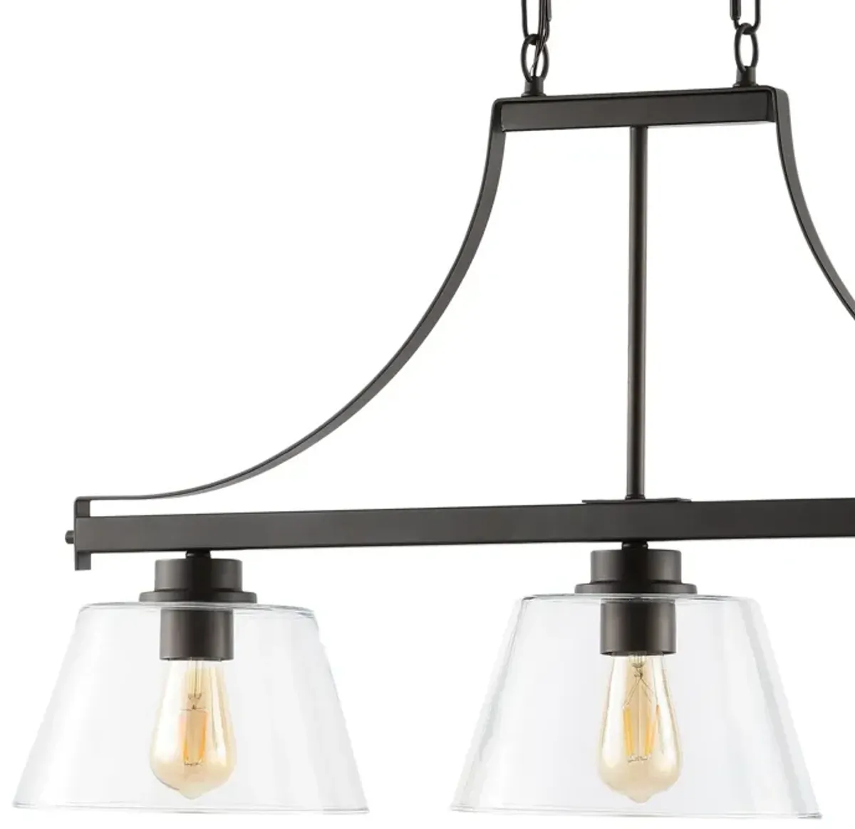 Jayden 3-Light Industrial Farmhouse Iron/Glass Linear LED Pendant