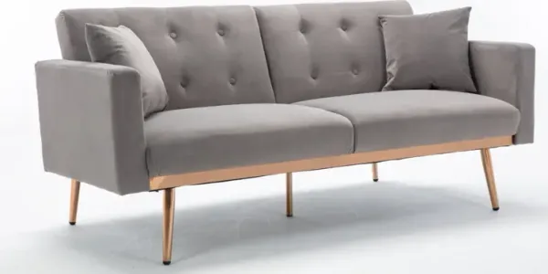 Velvet Sofa, Accent Sofa. Loveseat Sofa With Metal Feet