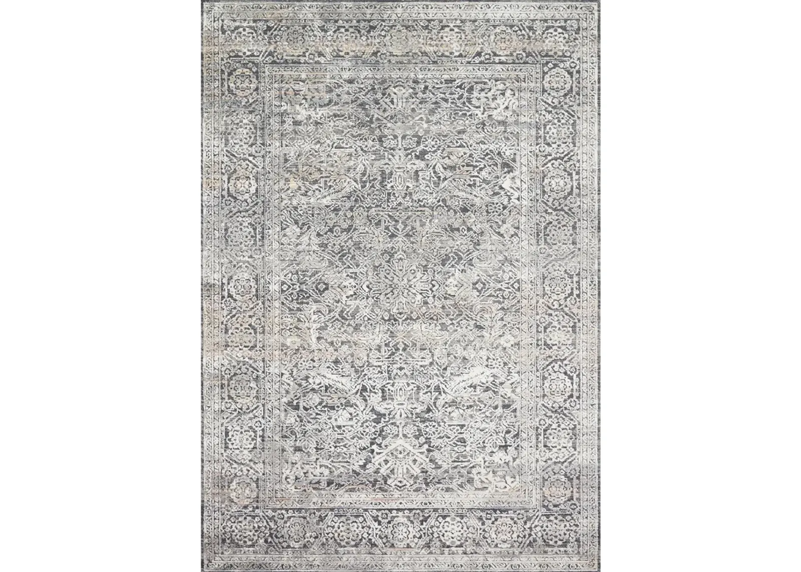 Lucia LUC03 Steel/Ivory 4' x 5'7" Rug