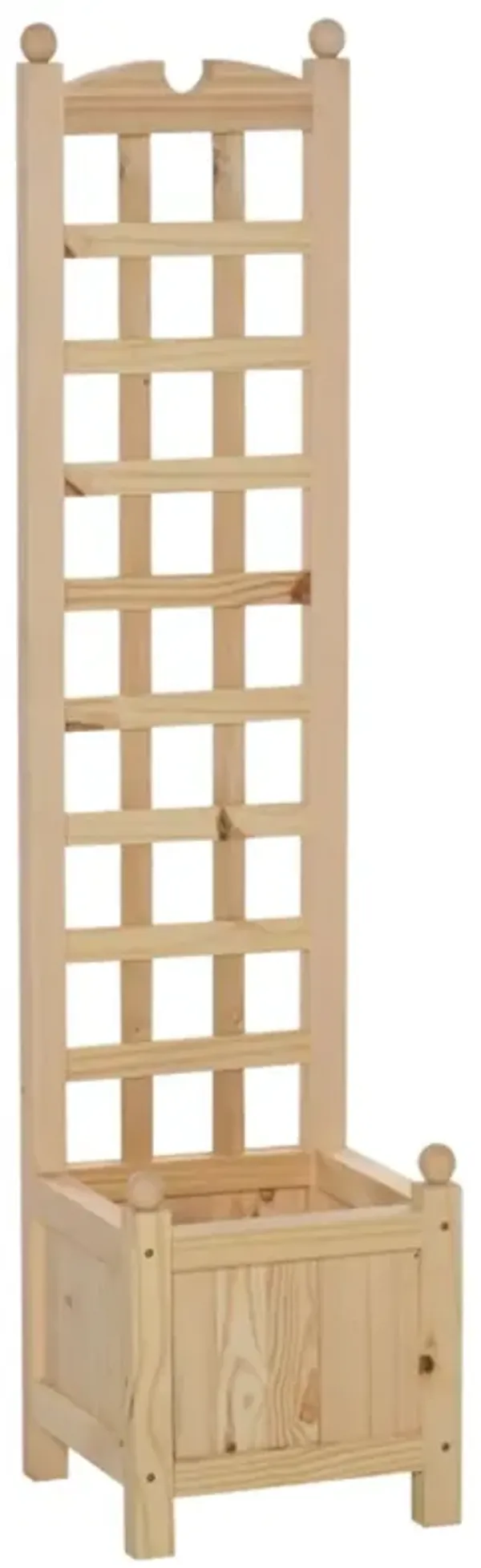 Wooden Planter with Flower Shelf for Indoor and Outdoor Use
