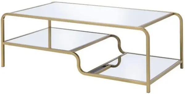 Astrid Coffee Table In Gold & Mirror