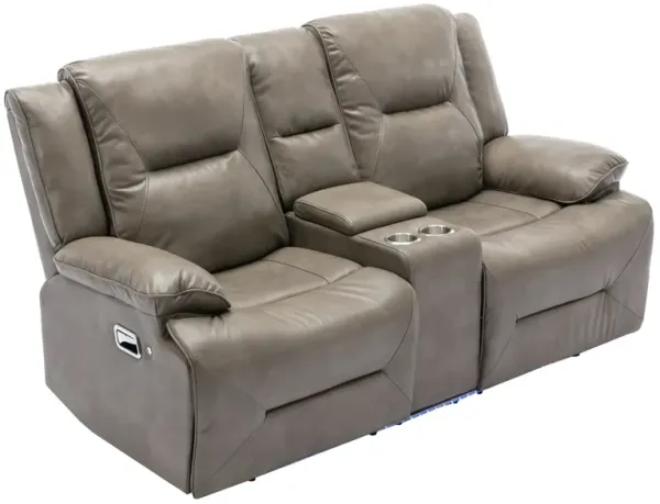 2 Seater Home Theater Recliner Manual Recliner Chair with a LED Light Strip Two Cup Holders and a Storage Box for Living Room,Bedroom, Black