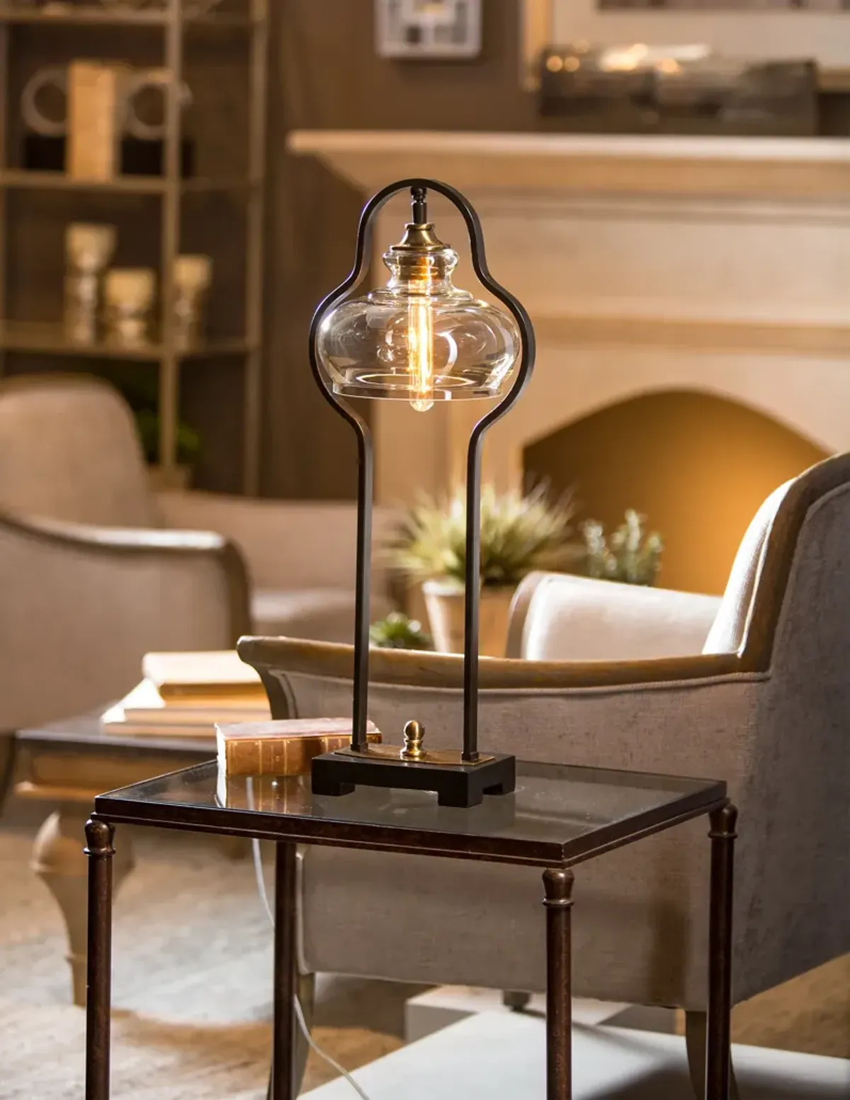 Uttermost Cotulla Aged Black Desk Lamp