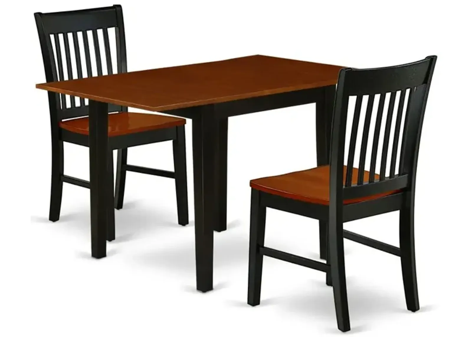 East West Furniture Dining Room Set Black & Cherry, NDNO3-BCH-W