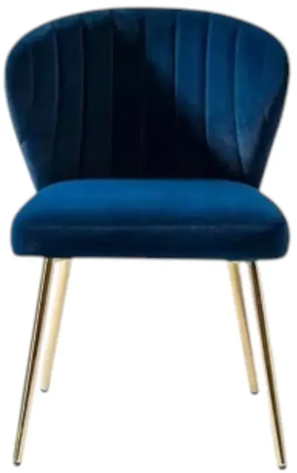 Hivvago Velvet Upholstered Wingback Accent Side Chair w/ Gold Metal Legs