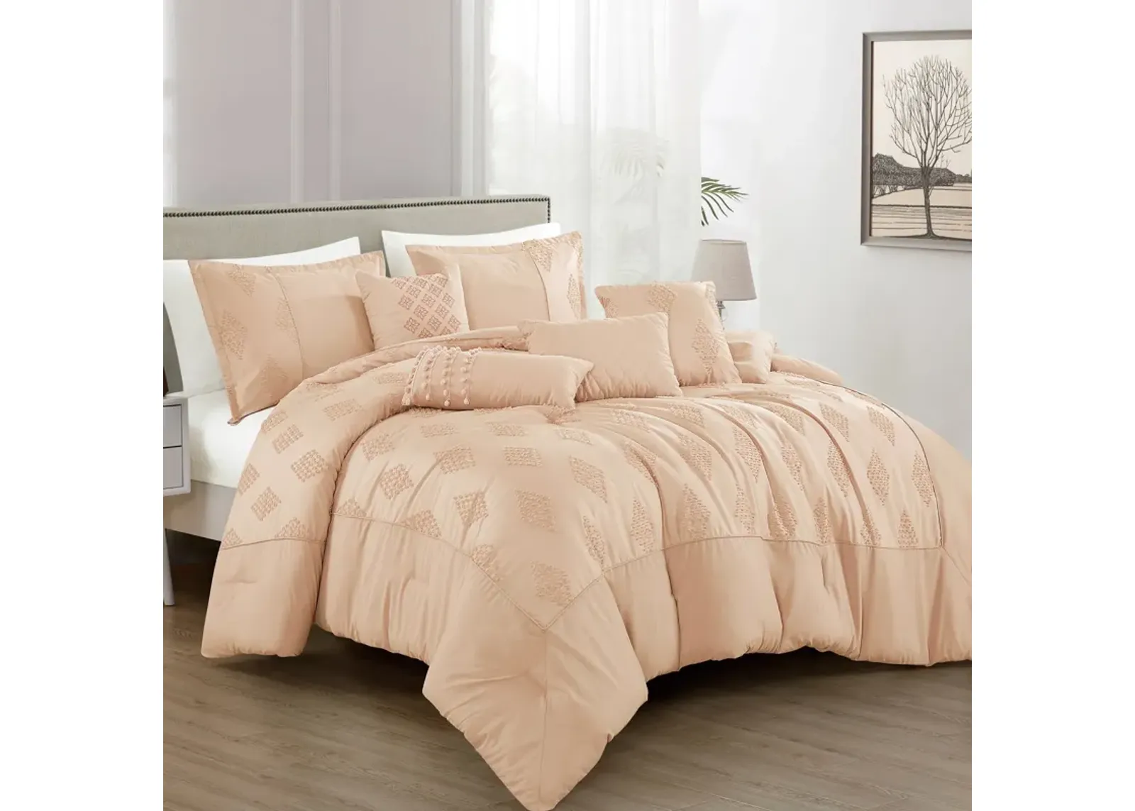 MarCielo 7 PCS Bedding Comforter Set