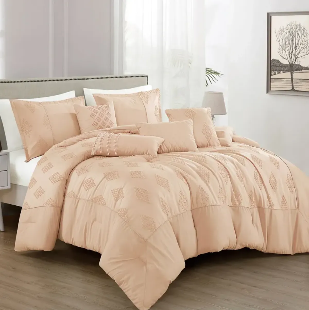 MarCielo 7 PCS Bedding Comforter Set