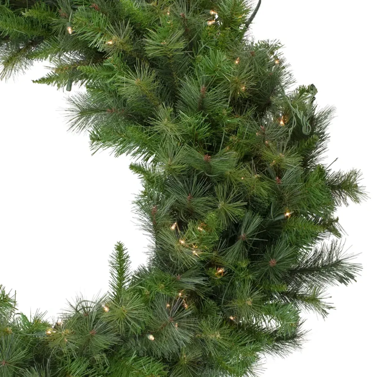 60" Pre-Lit LED Canyon Pine Artificial Christmas Wreath - Clear Lights