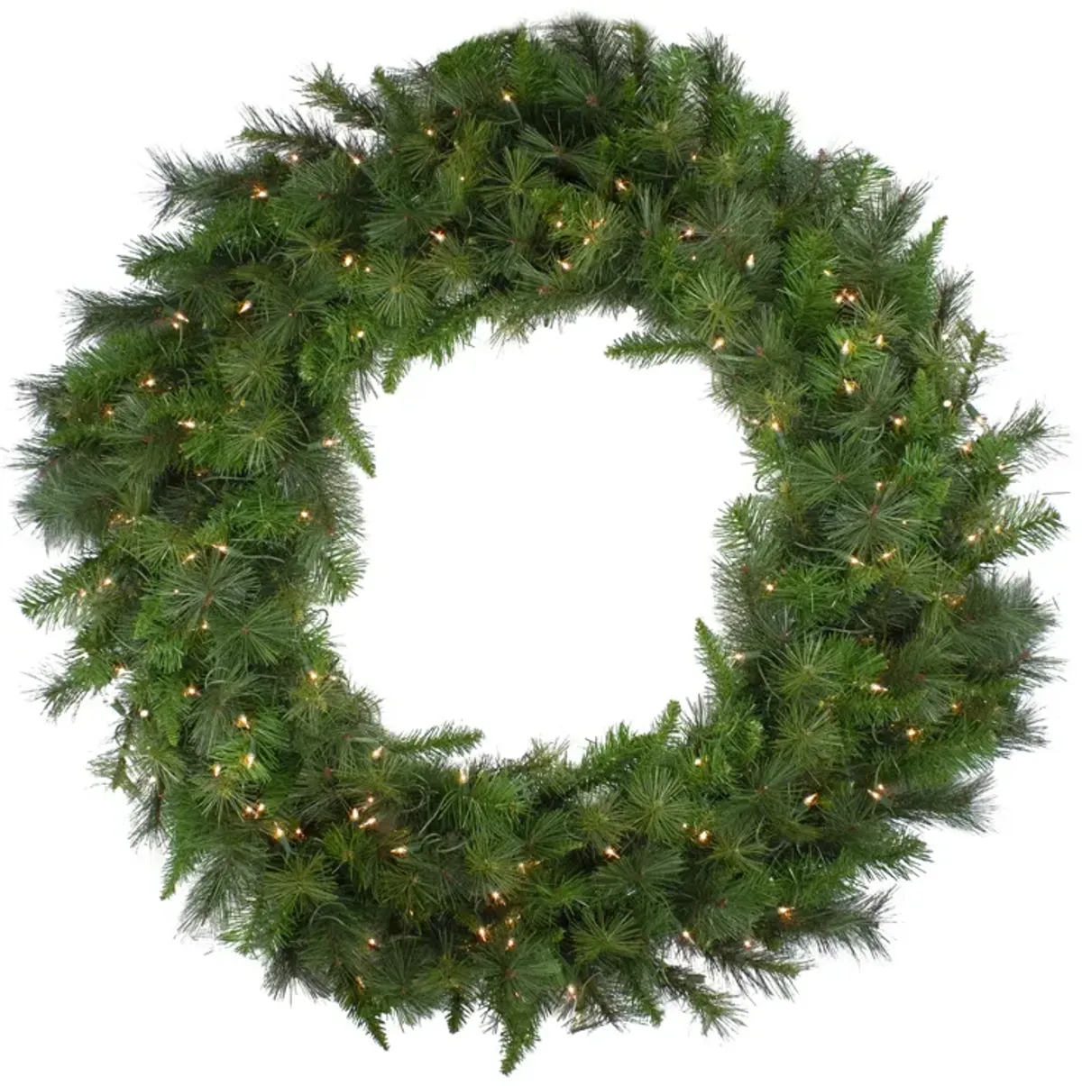 60" Pre-Lit LED Canyon Pine Artificial Christmas Wreath - Clear Lights