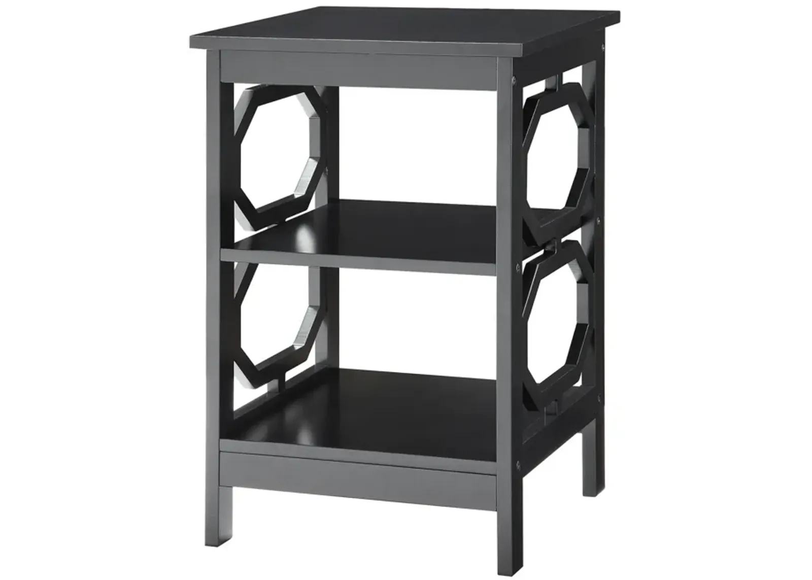 Convenience Concepts Omega End Table with Shelves, Black