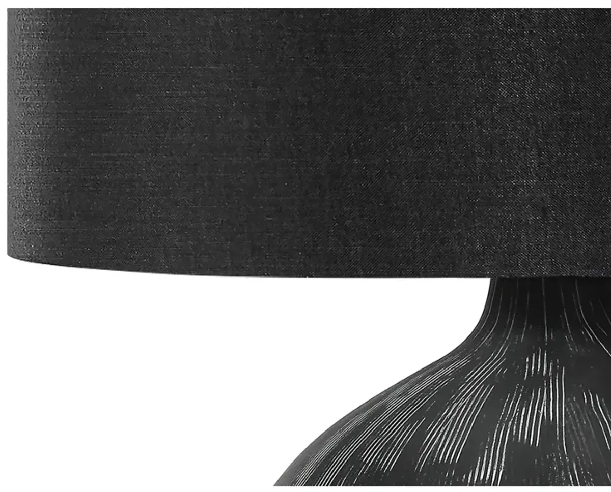 Monarch Specialties I 9618 - Lighting, 23"H, Table Lamp, Black Ceramic, Black Shade, Contemporary