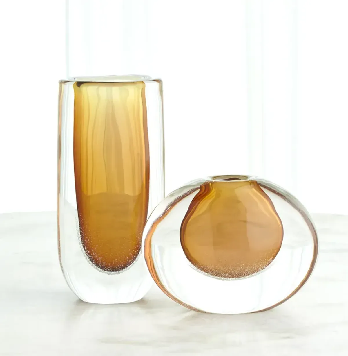 Micro Bubble Vase-Brown Large