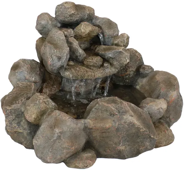 Sunnydaze Electric Resin Rocky Ravine Outdoor Water Fountain - 18 in