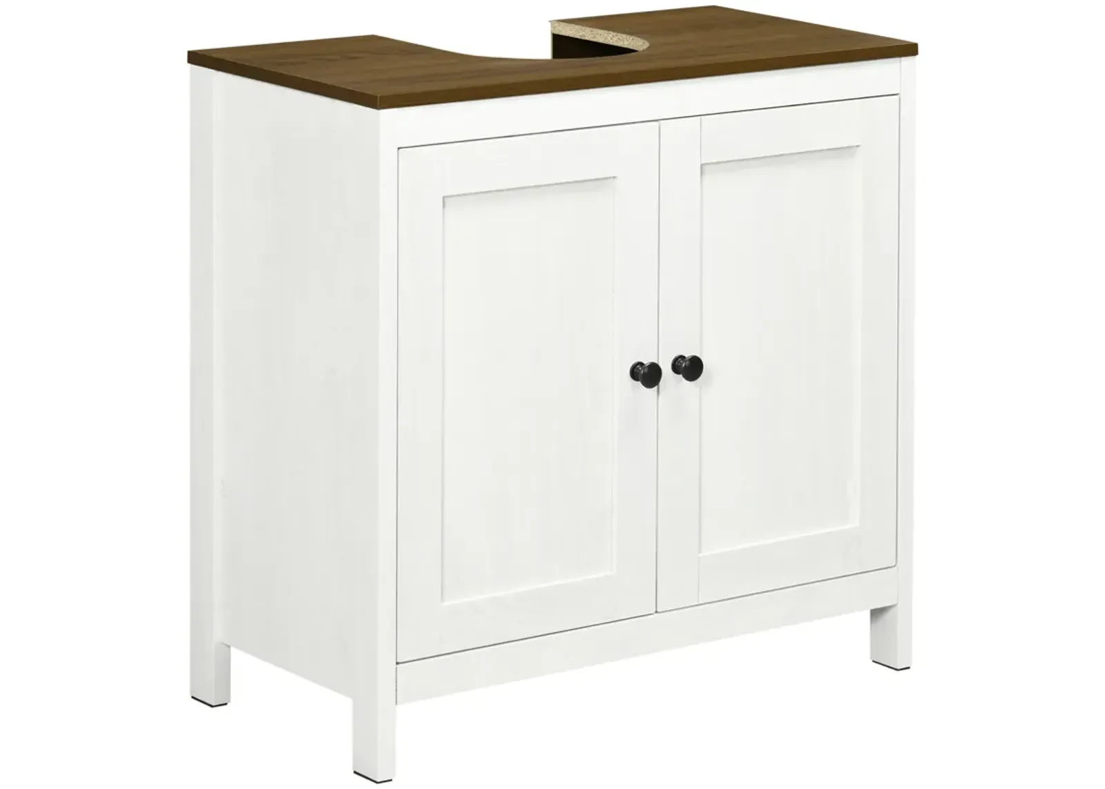 Antique White Sink Cabinet: Modern Bathroom Floor Standing Storage with Adjustable Shelf