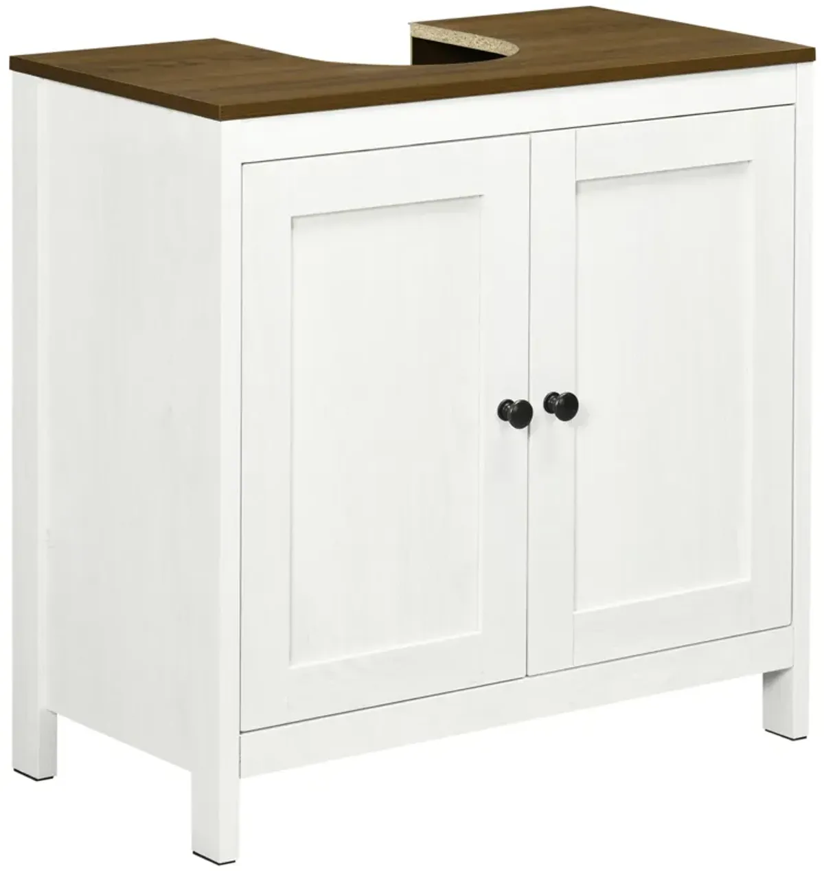 Antique White Sink Cabinet: Modern Bathroom Floor Standing Storage with Adjustable Shelf