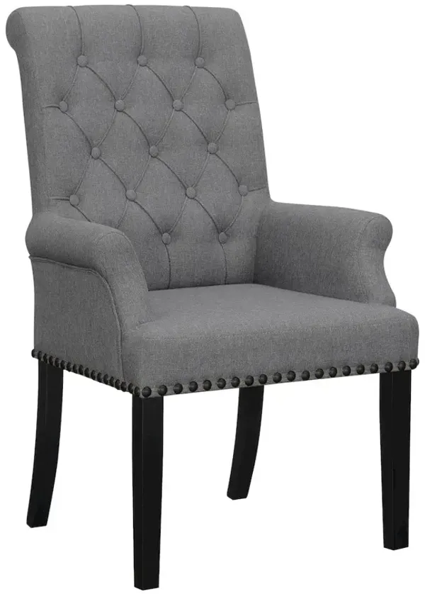 Alana Fabric Upholstered Dining Arm Chair Grey