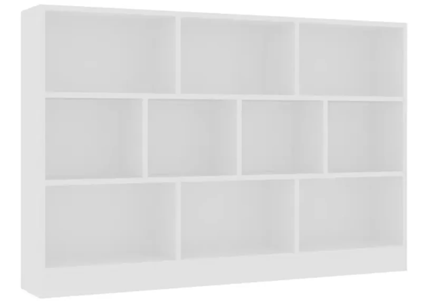 41.3 in. H x 55.1 in. W White Wood 10-Shelf Freestanding Standard Bookcase Display Bookshelf With Cubes