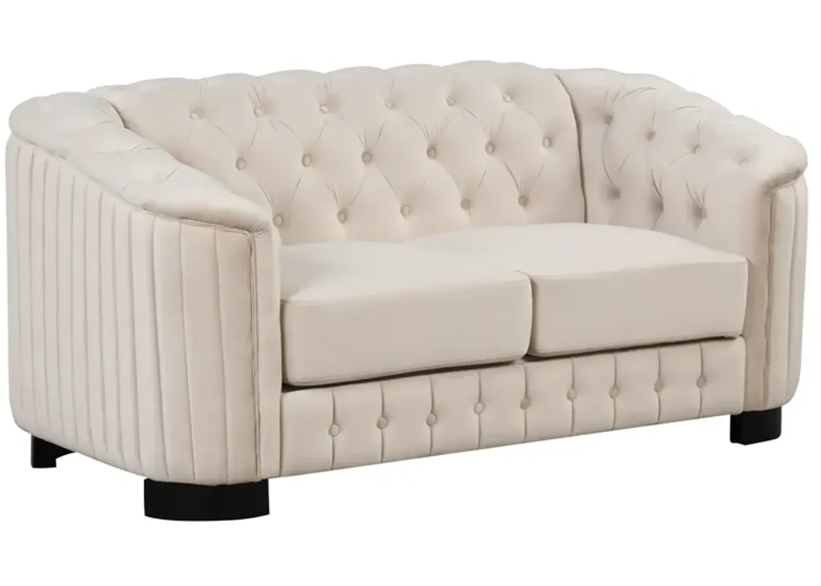 Velvet Upholstered Loveseat Sofa, Modern Loveseat Sofa With Thick Removable Seat Cushion