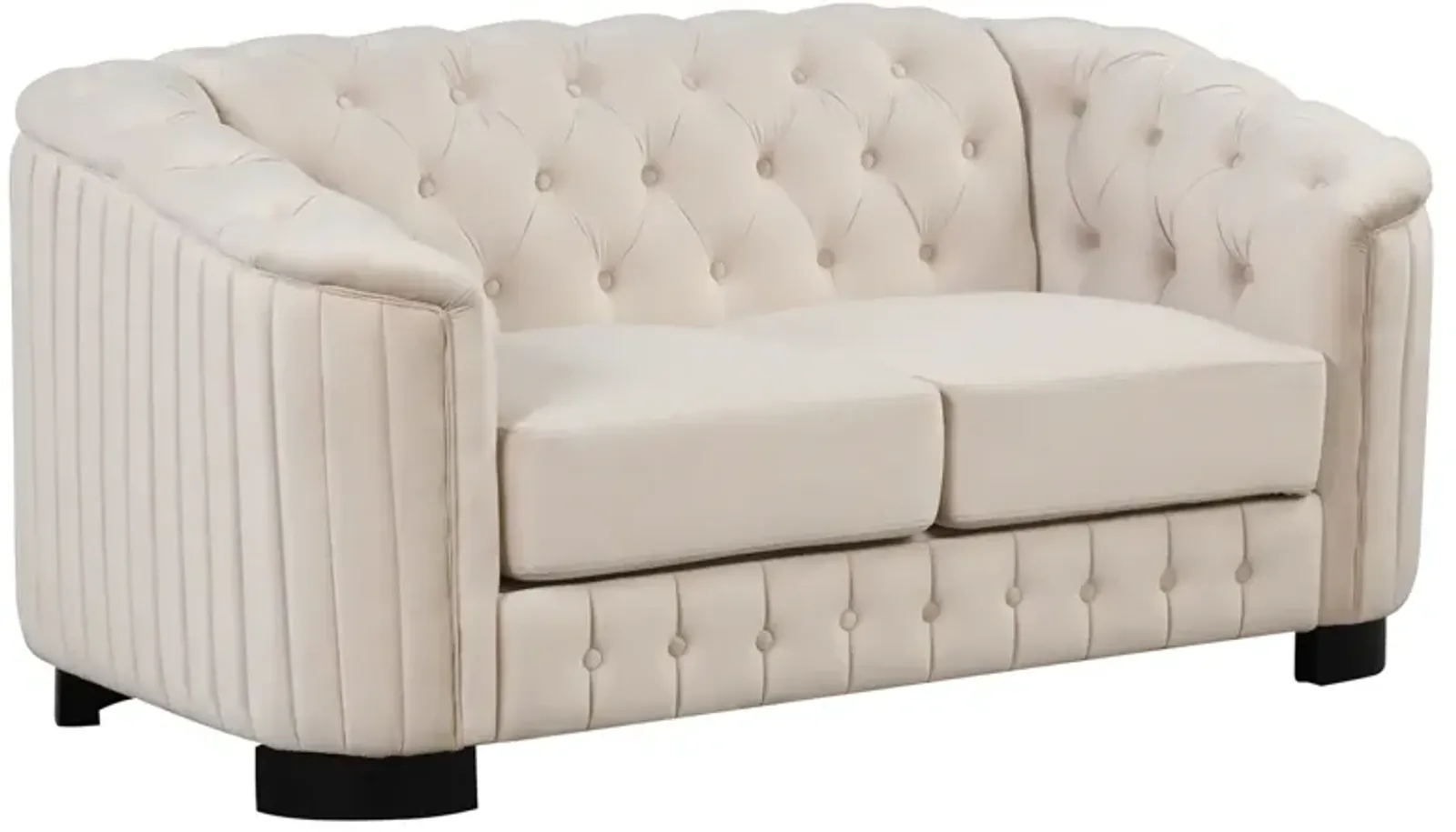 Velvet Upholstered Loveseat Sofa, Modern Loveseat Sofa With Thick Removable Seat Cushion