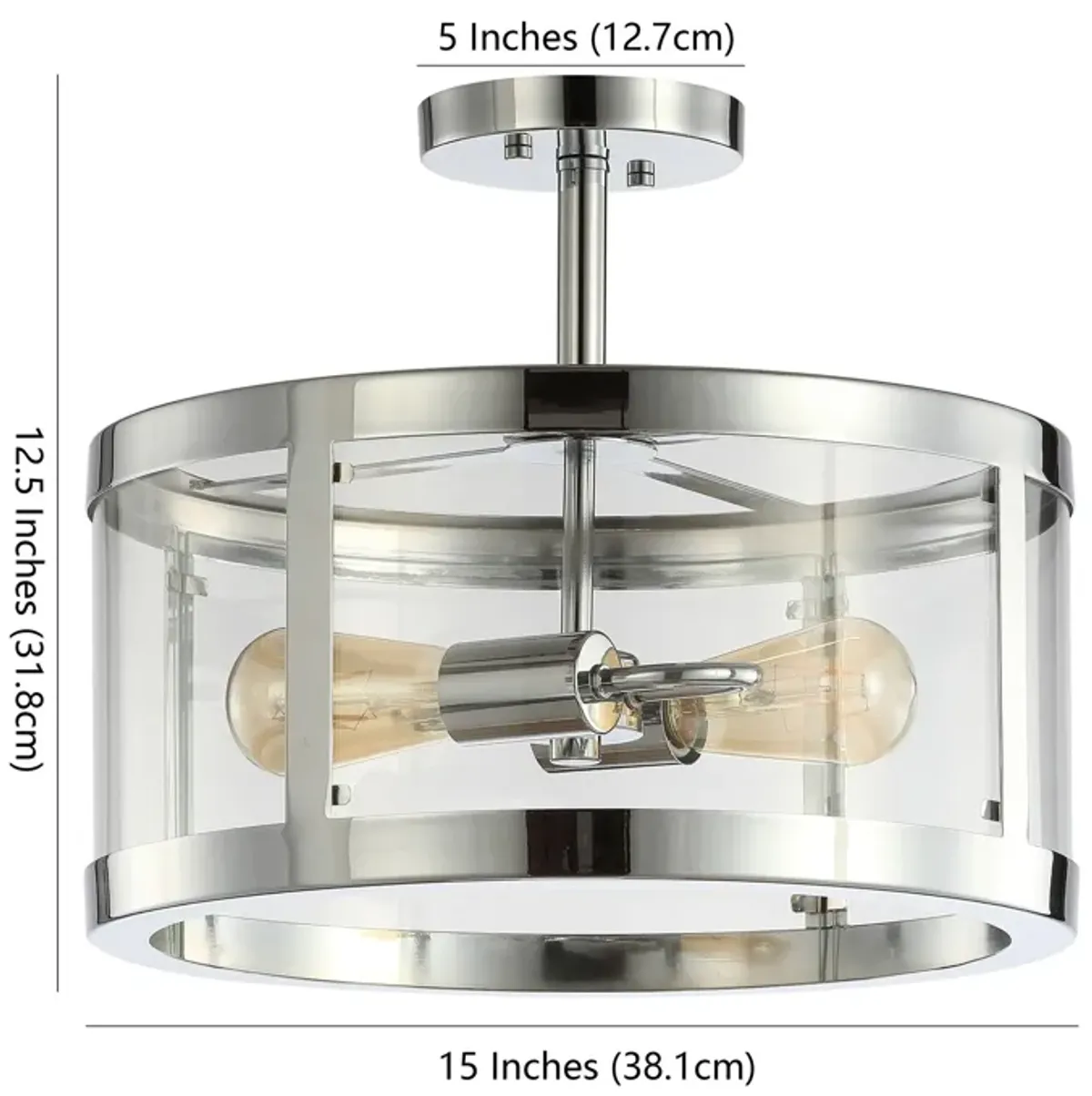 Herndon Iron/Glass Modern LED Flush Mount