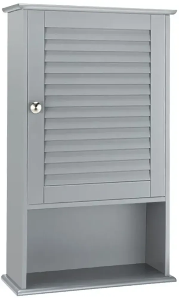 Bathroom Wall Mount Storage Cabinet Single Door with Height Adjustable Shelf