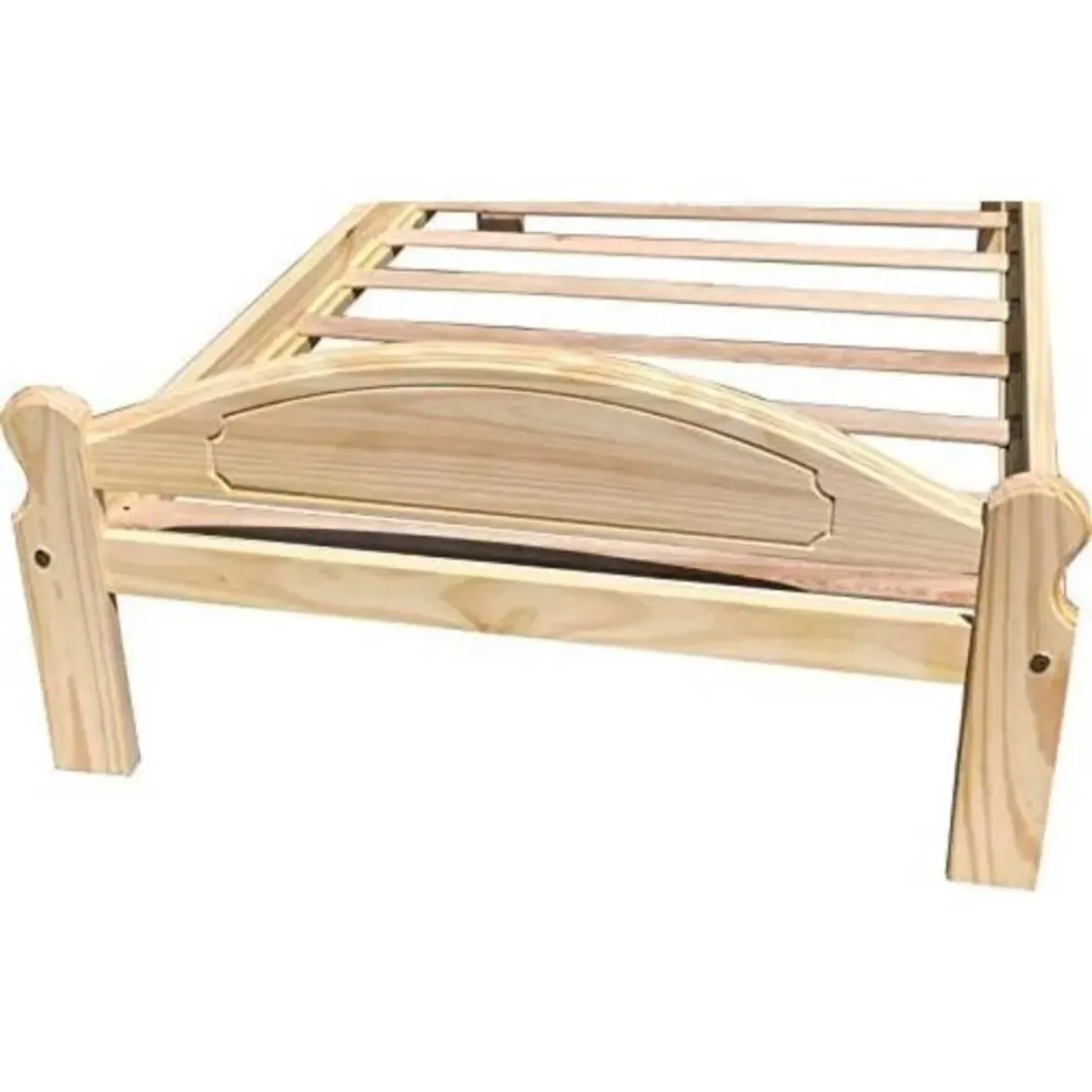 Twin Unfinished Solid Pine Wood Platform Bed Frame with Headboard and Footboard