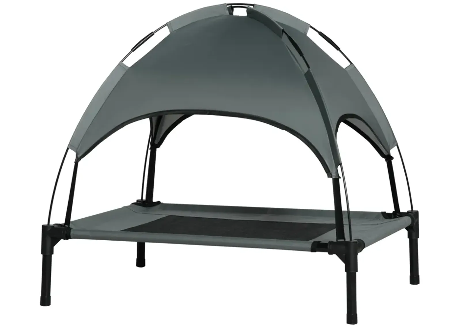 Compact Canine Coolspot: 30" Portable Elevated Dog Cot with UV Canopy