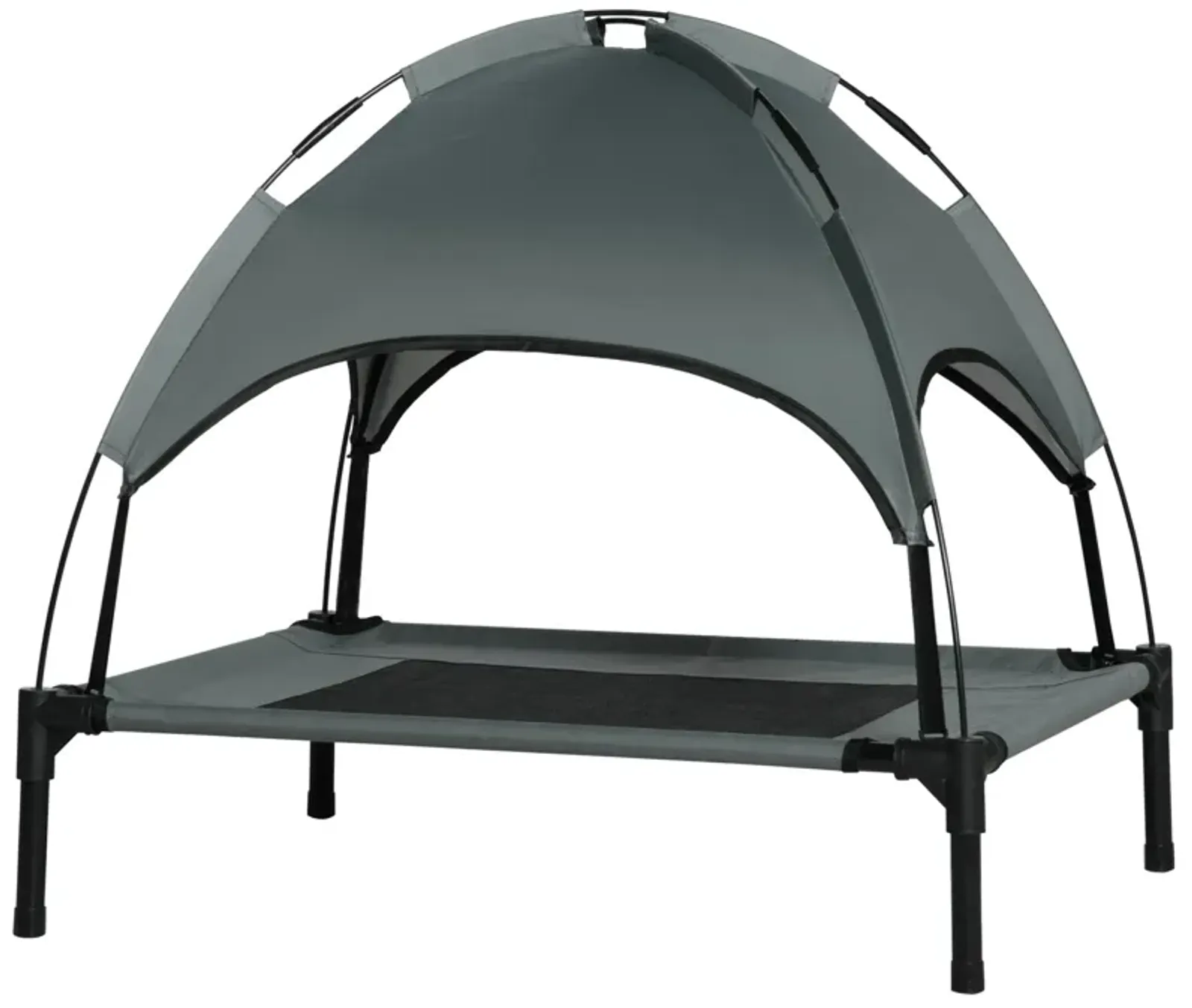 Compact Canine Coolspot: 30" Portable Elevated Dog Cot with UV Canopy