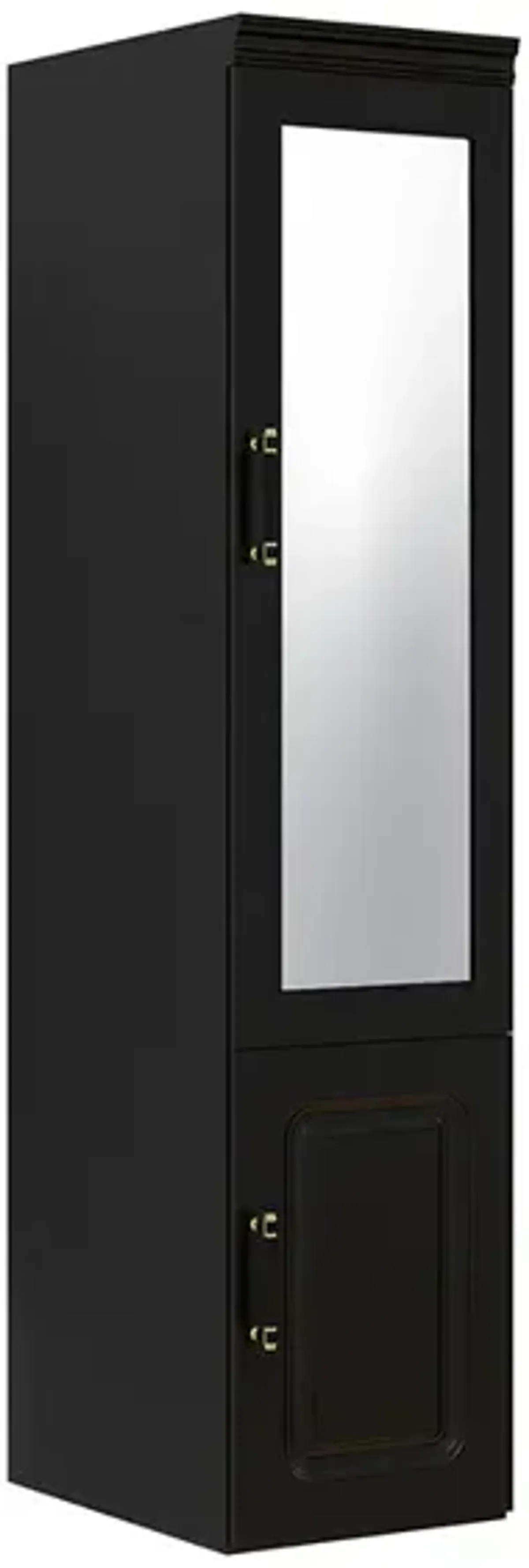 71" H Closet with Doors Black Wooden Armoire Wardrobe Closet with Mirror Clothes Storage Closet Bedroom Armoires Wood Wardrobe Storage Closet Cabinet with Hanging Rod Shelf 1 Mirror, 1 Doors Black 20.6"D x 15.8"W x 71"H