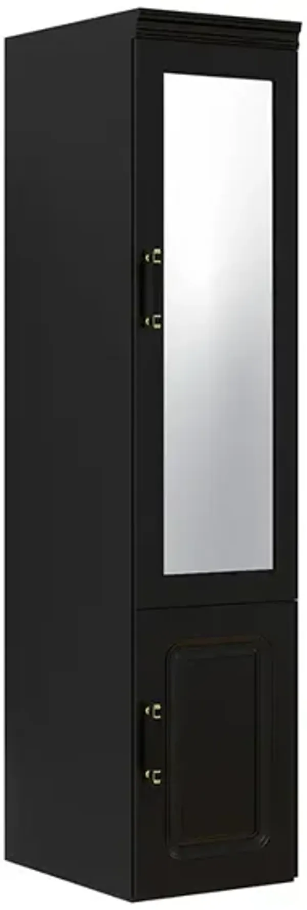 71" H Closet with Doors Black Wooden Armoire Wardrobe Closet with Mirror Clothes Storage Closet Bedroom Armoires Wood Wardrobe Storage Closet Cabinet with Hanging Rod Shelf 1 Mirror, 1 Doors Black 20.6"D x 15.8"W x 71"H