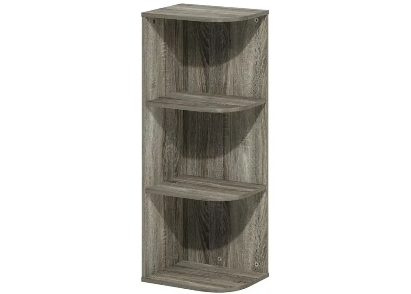 Furinno Pasir 3-Tier Corner Open Shelf Bookcase, Blackwood