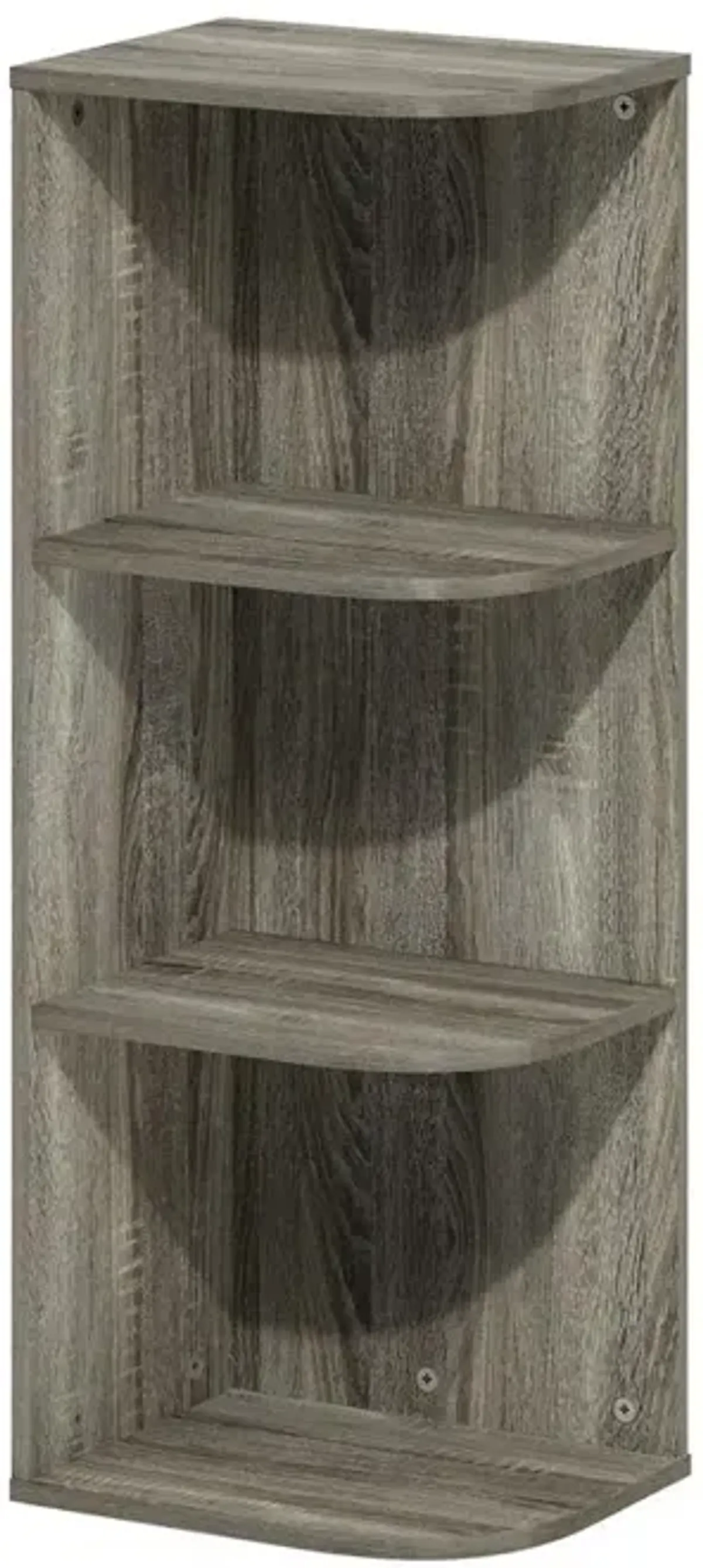 Furinno Pasir 3-Tier Corner Open Shelf Bookcase, Blackwood