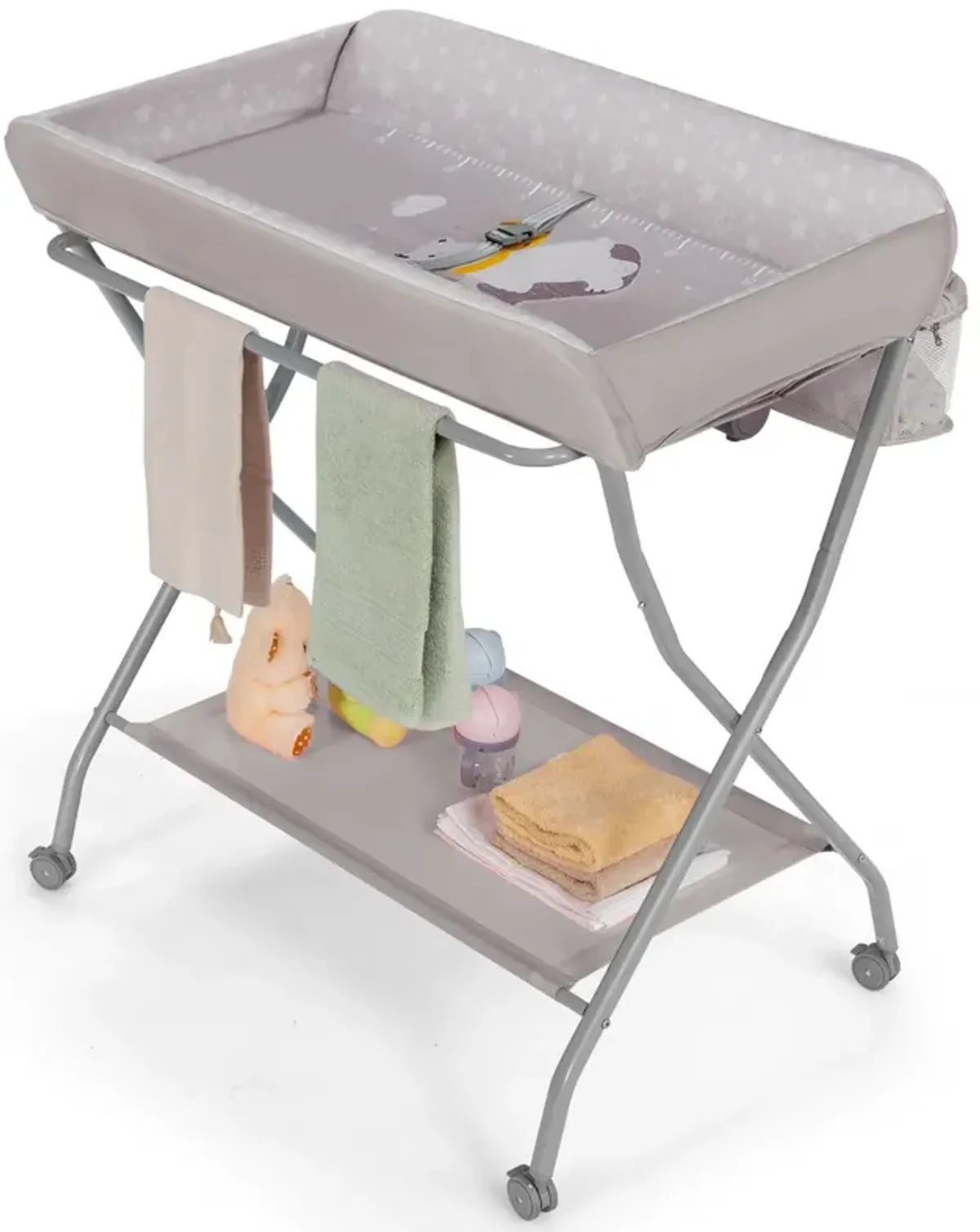 Baby Changing Table with Safety Belt and 4-side Defence