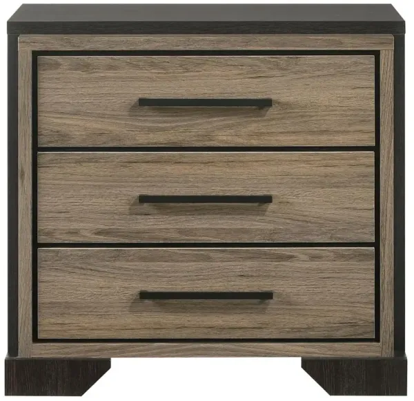 Baker 3-drawer Nightstand Brown and Light Taupe