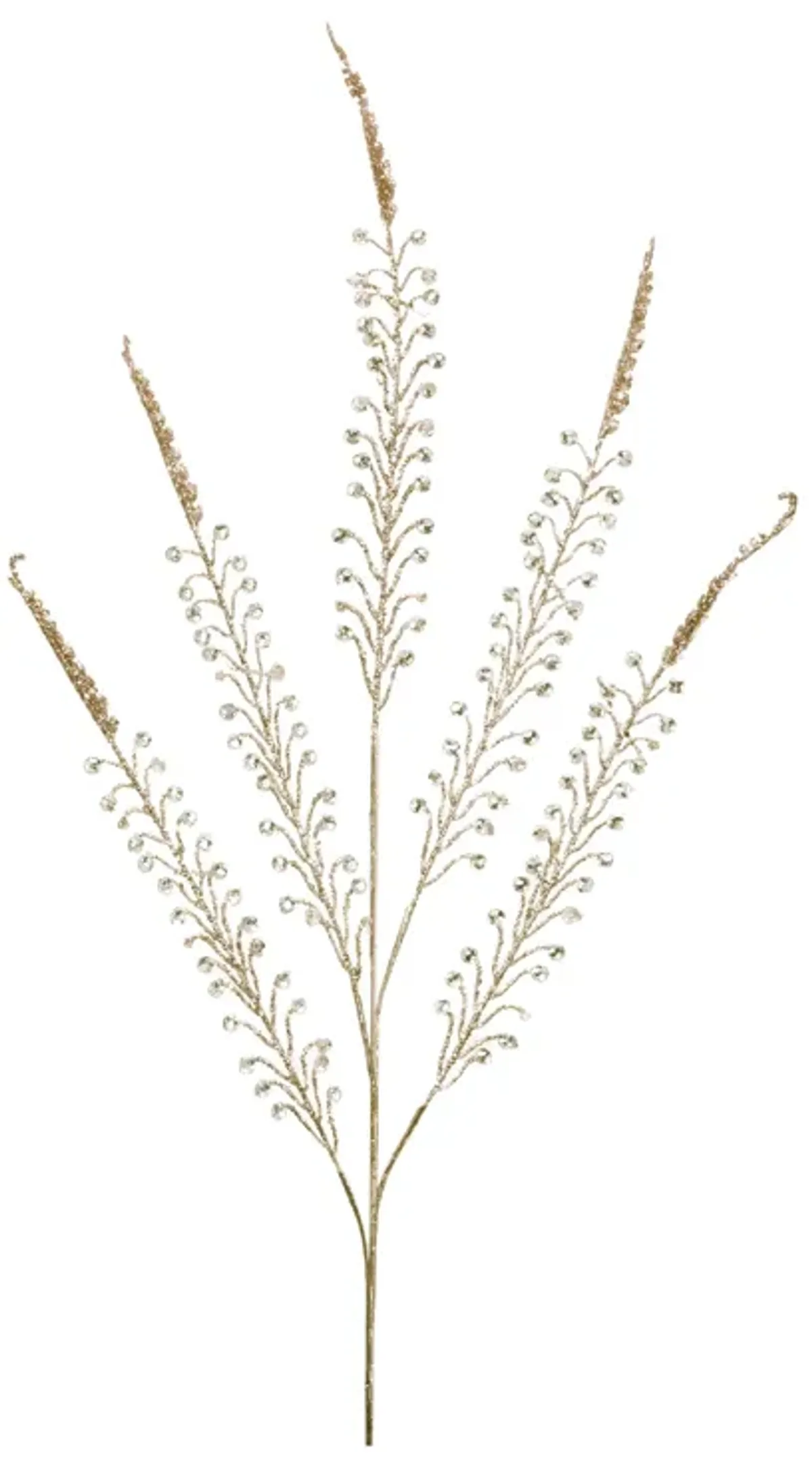 Beaded Fern Spray Set of 2 for Seasonal Arrangements, Garlands, or Tree Decor