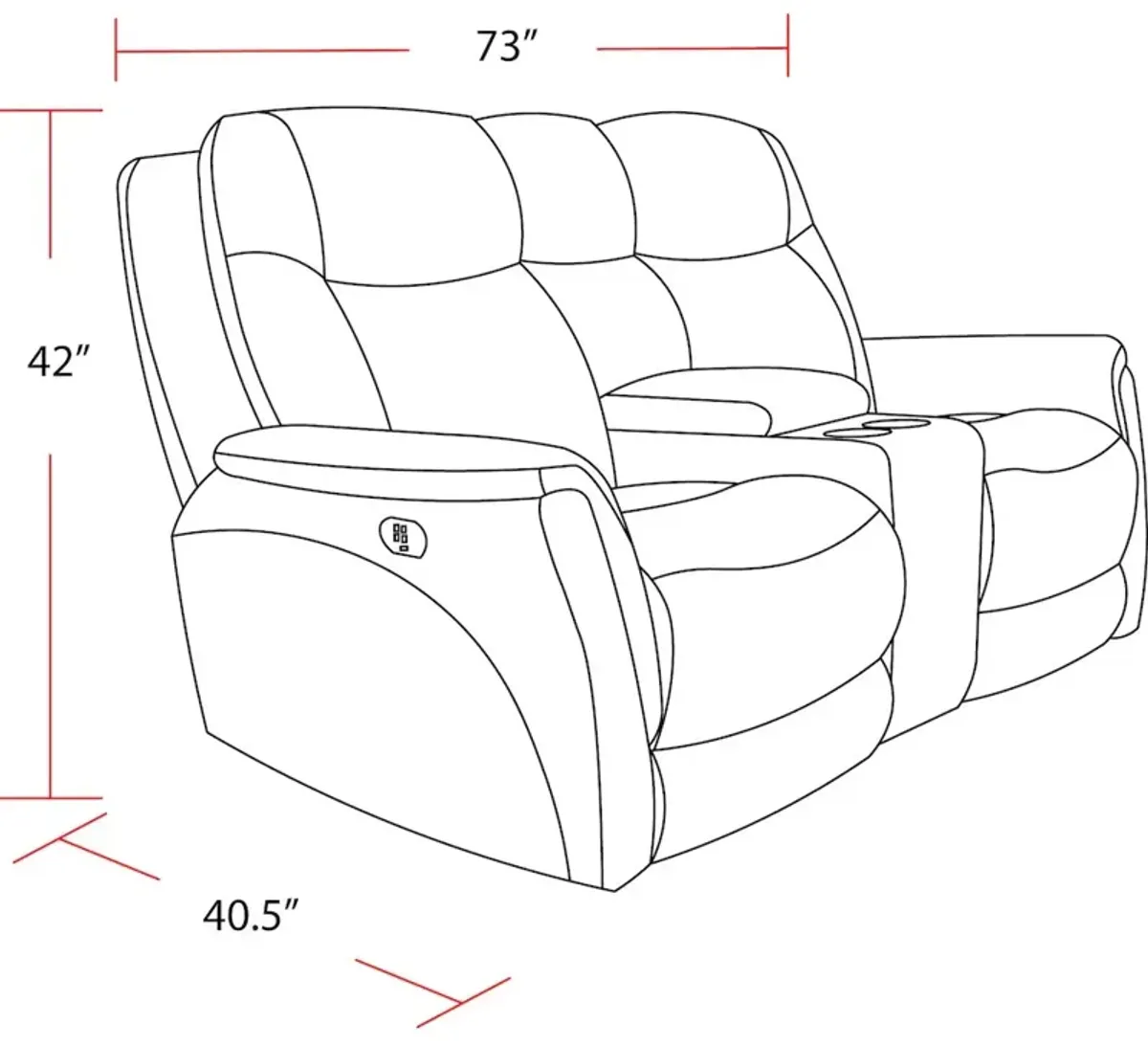 Parker Living Linus - Hudson Grey Zero Gravity Power Reclining Console Loveseat