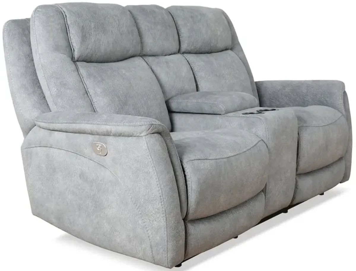 Parker Living Linus - Hudson Grey Zero Gravity Power Reclining Console Loveseat