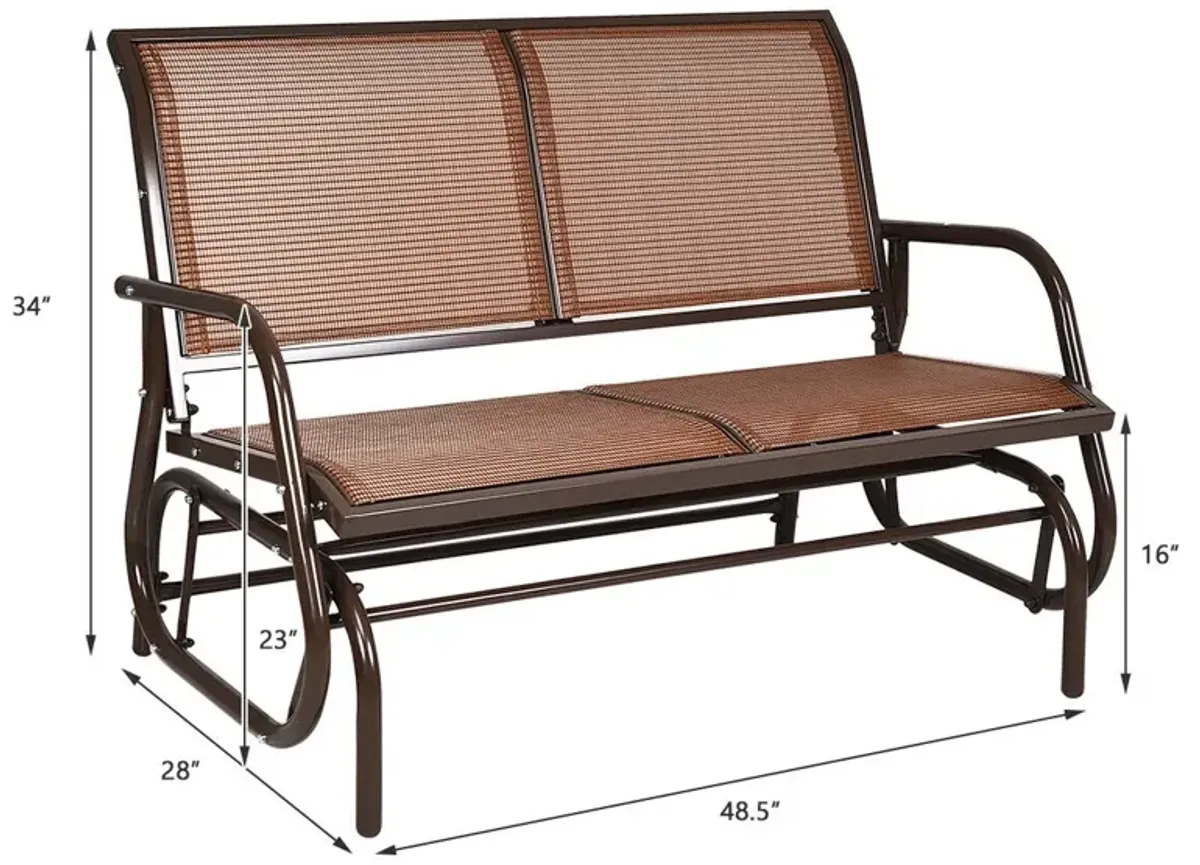 Swing Glider Chair 48 Inch Loveseat Rocker Lounge Backyard