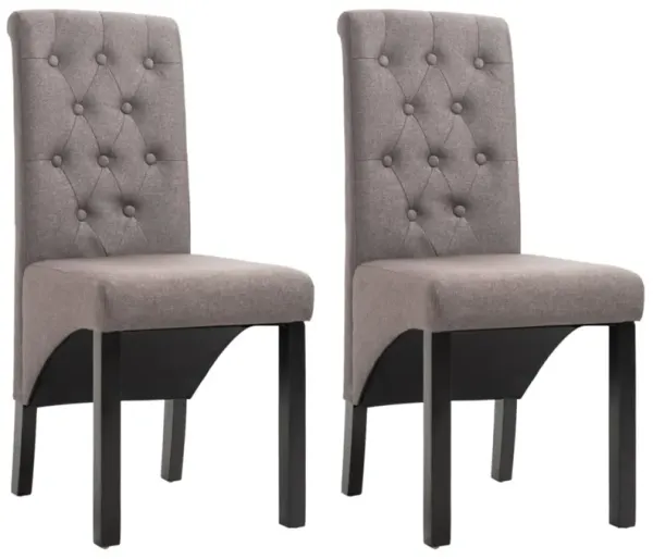 vidaXL Dining Chairs 2 pcs Taupe Fabric