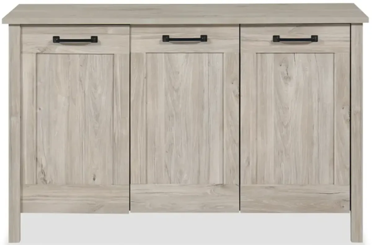 3-Door Storage Cabinet in Chalk Oak